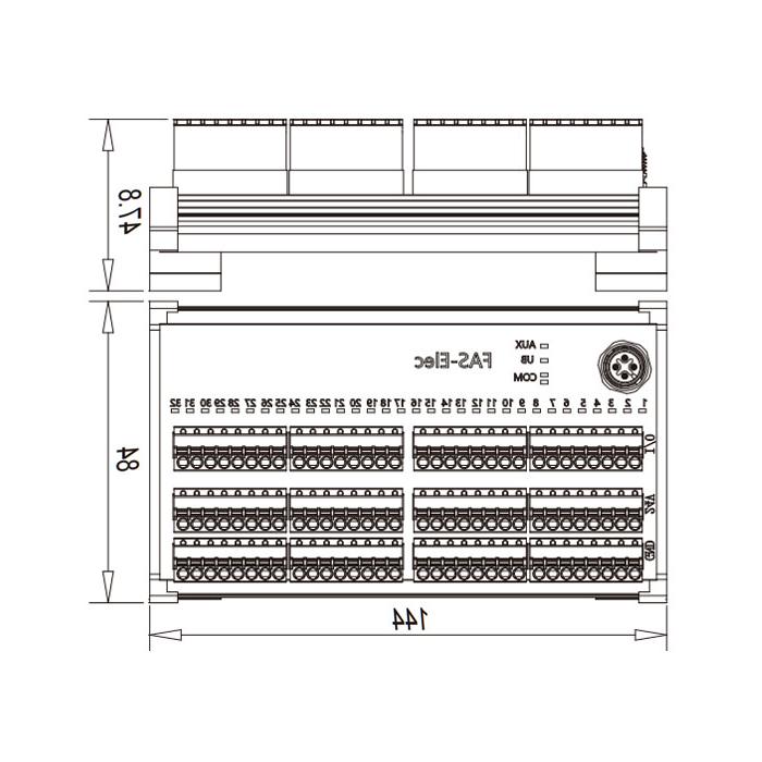 IP20， IO-Link集线器，NPN, 32DO，终端模块，00BS14